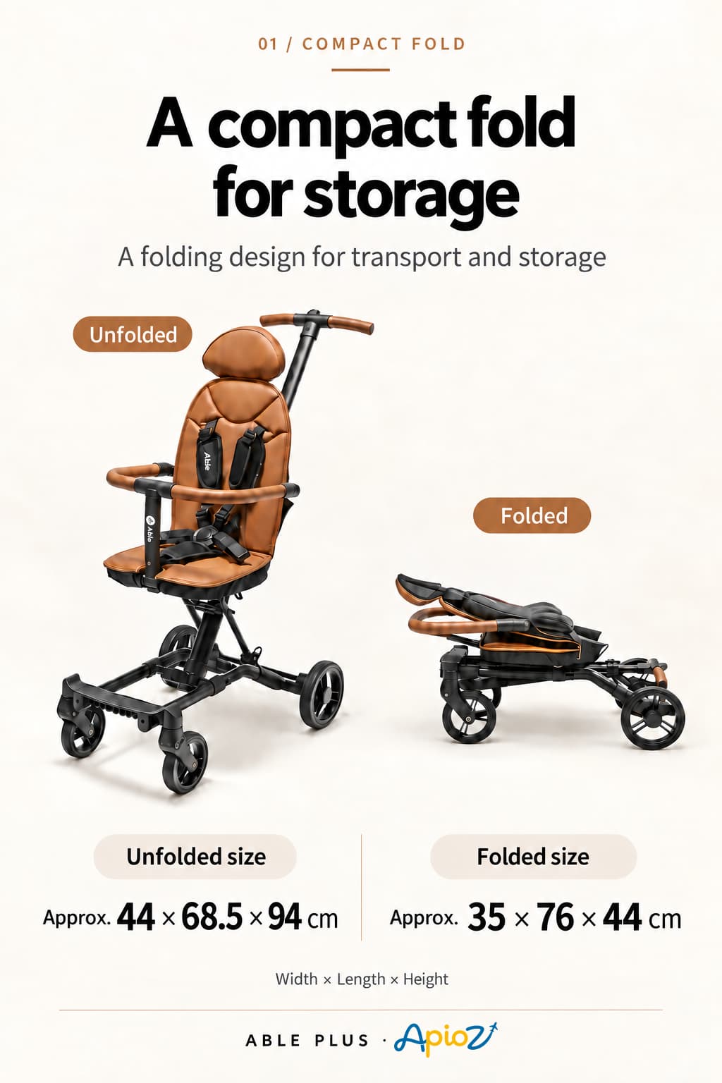 ABLE PLUS Trike Stroller folding