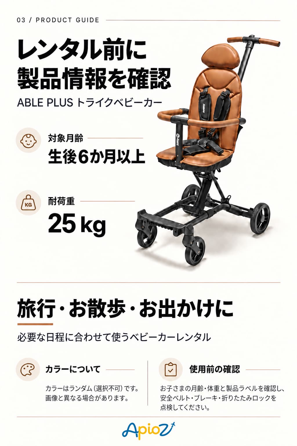 ABLE PLUS トライクベビーカーのご利用案内
