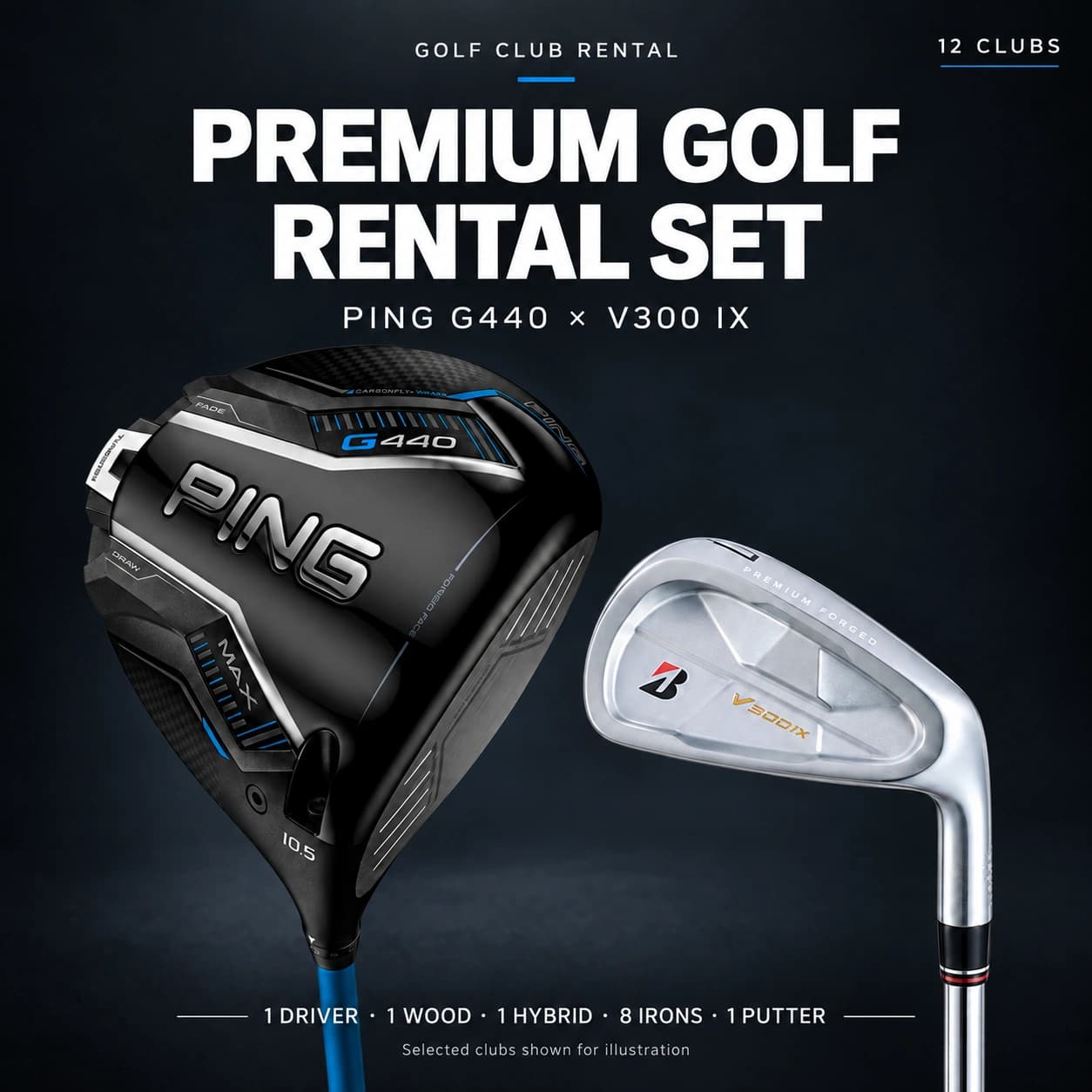 Premium Golf Club Rental Set