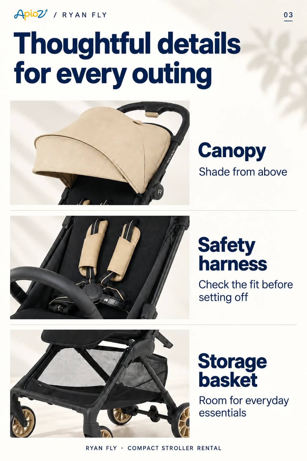 RYAN FLY stroller features