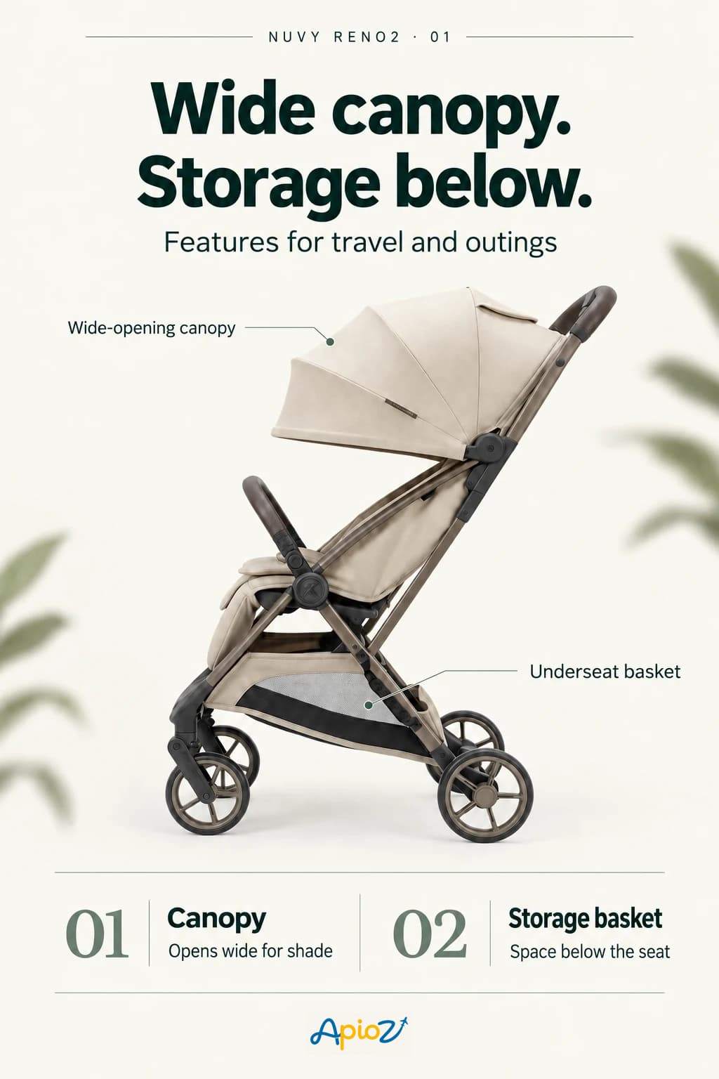 NUVY Reno2 canopy and storage